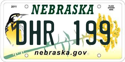 NE license plate DHR199