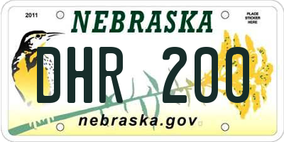 NE license plate DHR200