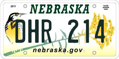 NE license plate DHR214