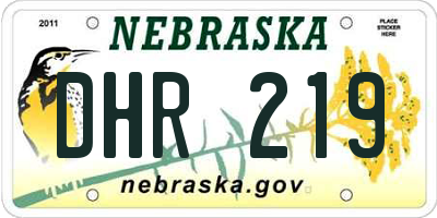 NE license plate DHR219