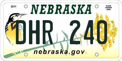 NE license plate DHR240