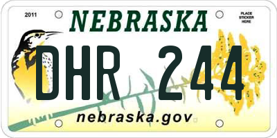 NE license plate DHR244