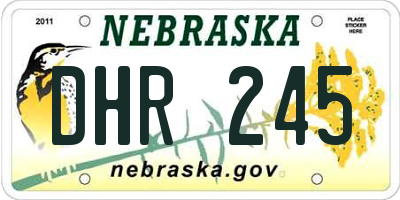 NE license plate DHR245