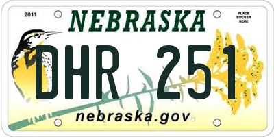NE license plate DHR251