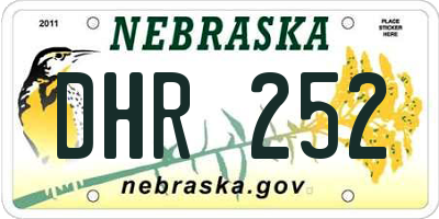 NE license plate DHR252
