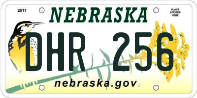 NE license plate DHR256