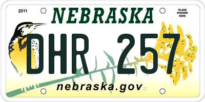 NE license plate DHR257