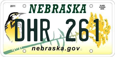 NE license plate DHR261