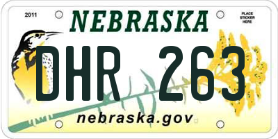 NE license plate DHR263