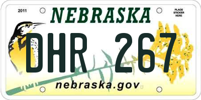 NE license plate DHR267