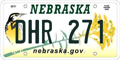 NE license plate DHR271