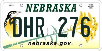 NE license plate DHR276