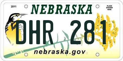 NE license plate DHR281