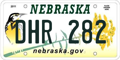 NE license plate DHR282