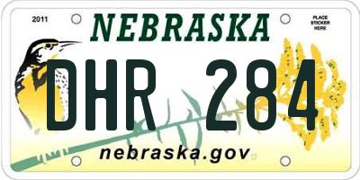 NE license plate DHR284