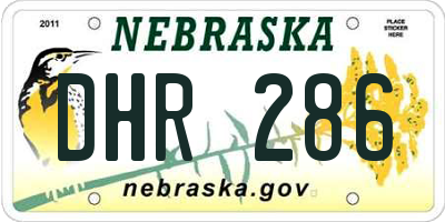 NE license plate DHR286