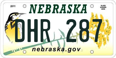 NE license plate DHR287