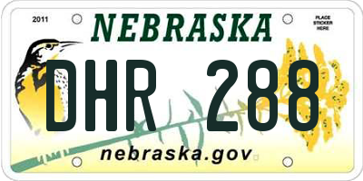 NE license plate DHR288