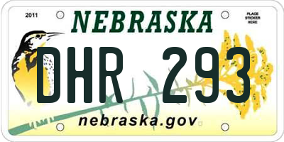 NE license plate DHR293