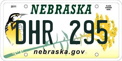 NE license plate DHR295