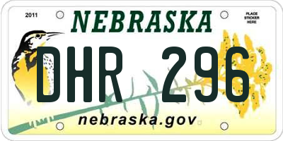 NE license plate DHR296