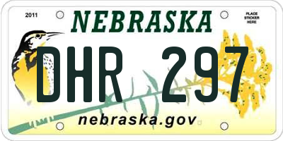 NE license plate DHR297