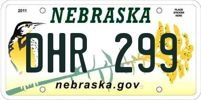 NE license plate DHR299