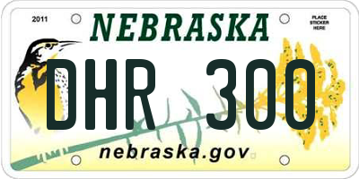 NE license plate DHR300
