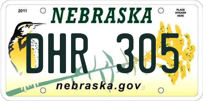 NE license plate DHR305