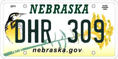 NE license plate DHR309