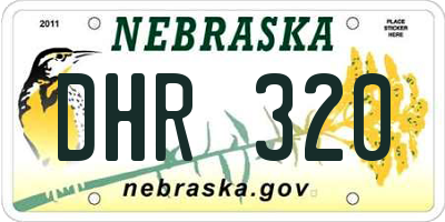NE license plate DHR320