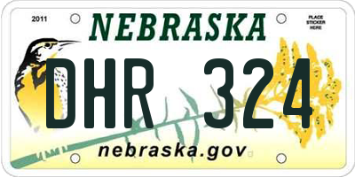 NE license plate DHR324