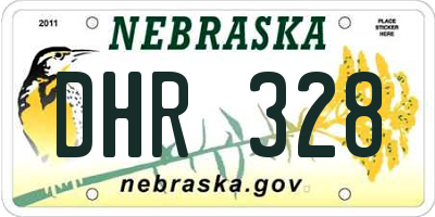 NE license plate DHR328
