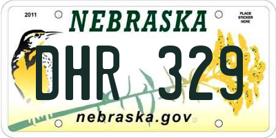 NE license plate DHR329