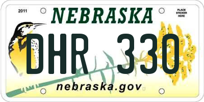 NE license plate DHR330