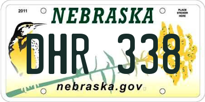 NE license plate DHR338