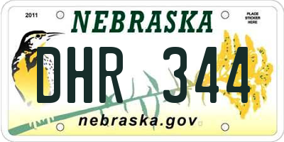 NE license plate DHR344
