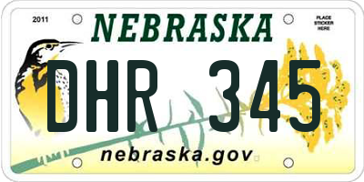 NE license plate DHR345