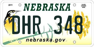 NE license plate DHR348
