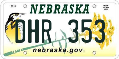 NE license plate DHR353