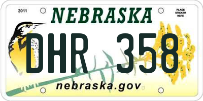 NE license plate DHR358
