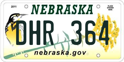 NE license plate DHR364