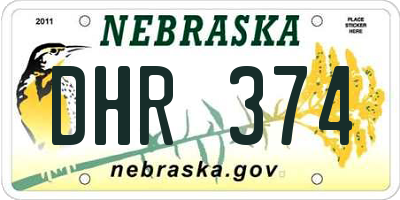 NE license plate DHR374