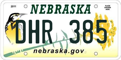 NE license plate DHR385