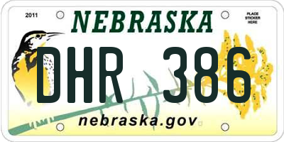 NE license plate DHR386