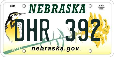NE license plate DHR392