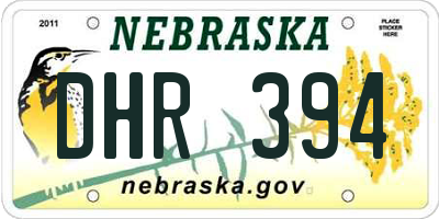 NE license plate DHR394