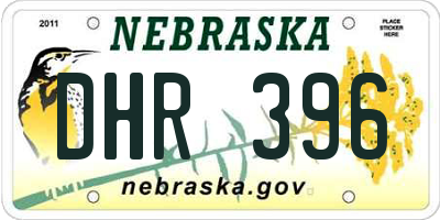 NE license plate DHR396