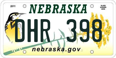 NE license plate DHR398