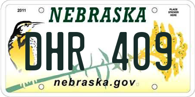 NE license plate DHR409